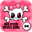Cute Wallpaper Big Eyed Skull Girl Theme