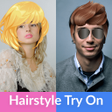 プログラムのアイコン：Hairstyle try on- photo e…