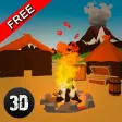Pixel Volcano Island Survival Simulator 3D