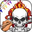 Skull Fire Coloring Pages