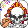 Skull Fire Coloring Pages