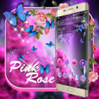 Ikon program: Pink Rose Launcher Theme