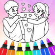 أيقونة البرنامج: Love Romantic coloring Ga…
