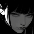 Programikonen: Goth Anime Girl Monochrom…