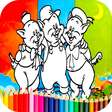 Coloring 3 Little Pigs Games icon