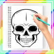 How to Draw Skull Tattoo Step by Step