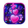 Pink Glow Hearts Keyboard Theme