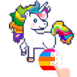 Unicorn Color by Number  Pixel Art