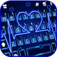 Neon Blue Heartbeat Keyboard Theme