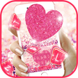 程序图标：Pink Heart Glitter Keyboa…