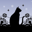 Gothic-Starry Sky Black Cat-