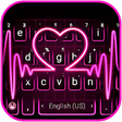 Icon of program: Pink Neon Heart Keyboard …