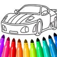 Ikon program: Cars coloring book game