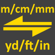 m, cm, mm to yard, feet, inch converter tool icon