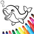 أيقونة البرنامج: Dolphins coloring pages
