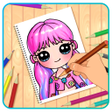 أيقونة البرنامج: Learn to draw a cute girl…