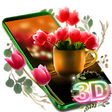 Иконка программы: 3D Red Tulip Flower Paral…