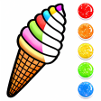 Glitter ice cream coloring fun