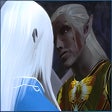 Tweaked Zevran and Elven Male kiss scene