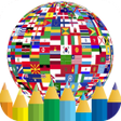 coloring world flag countries icon