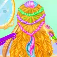 Rainbow Braided Hair Stylist Fashion Salon