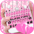 Glitter Black Pink Girls Keyboard Theme