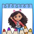Dolls Doodle Coloring stickers