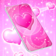プログラムのアイコン：Pink Hearts Live Wallpape…