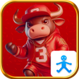 Warrior blue stickman icon
