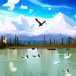 Symbol des Programms: Serene Mountain Scape