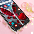 أيقونة البرنامج: Red Rose Zipper Screen Lo…