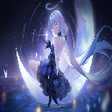 Beautiful Anime Girl Sitting On The Moon Live Wallpaper icon
