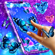 程序图标：Blue glitz butterfly wall…