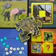 Kids animal puzzle and memory