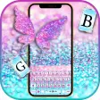 Pink Sparkle Butterfly Keyboard Theme
