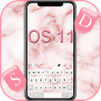 Os11 Pink Marble Keyboard Them