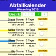 Abfallkalender mit Feiertagen icon