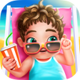 プログラムのアイコン：Summer Beach Baby Care Ga…