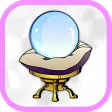 Clairvoyance crystal ball. Fortune teller