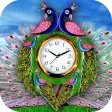 Peacock Clock Live Wallpaper
