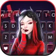 Cute Devil Girl Keyboard Background