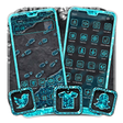 程序图标：Blue Glitter Footprint Th…