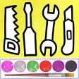 Glitter Construction Tools coloring and drawing