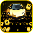 Golden Race Car Keyboard Background