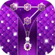 Purple Diamond Flower Zipper Lock Pattern