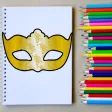 How to Draw Party Mask Step by Step