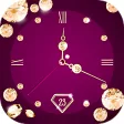 Gold Diamond Moving Clock Wallpaper