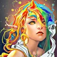 Elf Color by Number Paint Game