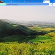 Green meadow on mountain