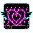 Neon Heart Wings Keyboard Theme
